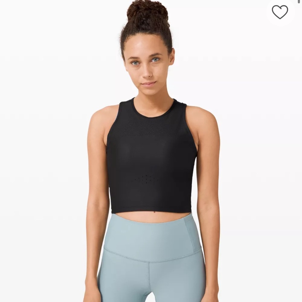 Lululemon Athletica Zoned In Black Tank Top Size 4 NWOT